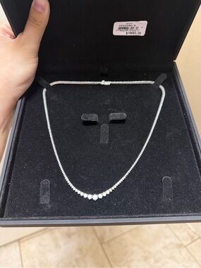Invicta Silver Marquise Accent Tennis Necklace